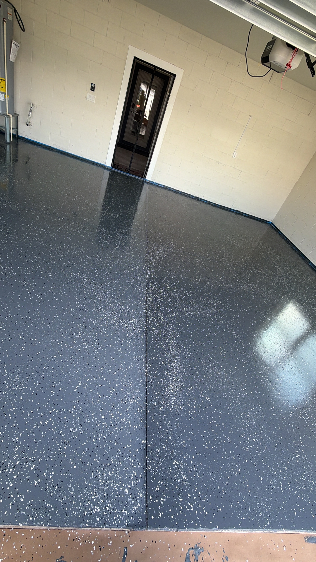 Garage epoxy coating after Prime Finish Services